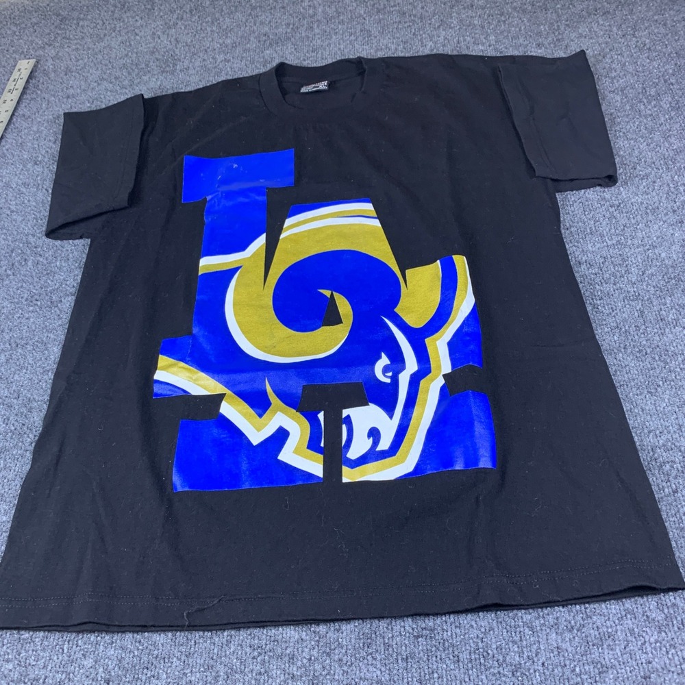 Pro-Tag Los Angeles Rams Graphic T-Shirt Mens XL Black‎ Heavyweight Cotton Tee